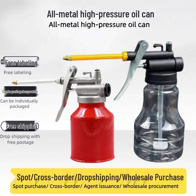 High-Pressure Transparent Plastic Oil Can with Long Nozzle