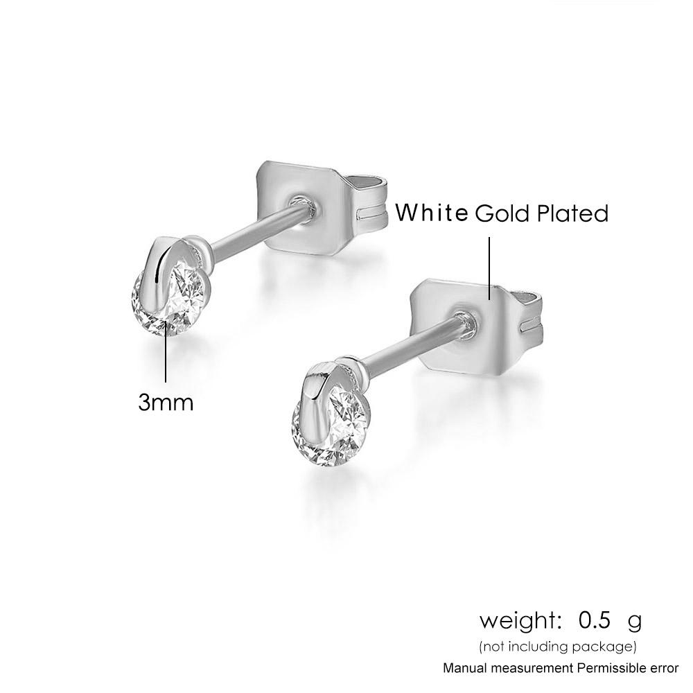 

ZHOUYANG Stud Earrings For Women Mini Concise Round Zircon Crystal Rose Gold Color Daily Comfort Gift Fashion Jewelry E535