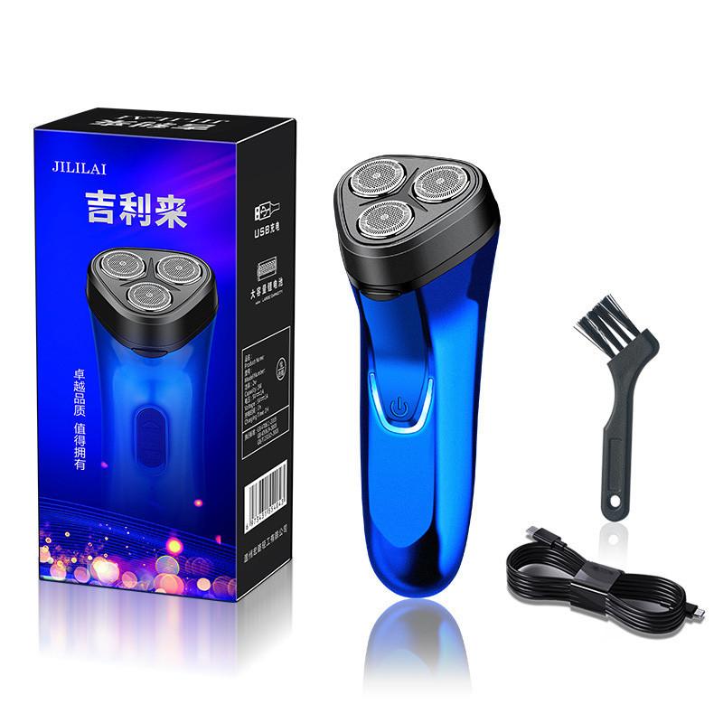 Portable Electric Mens Shaver Rechargeable Shaver Three Blade Travel Shaver