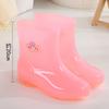 Fashion Rain Shoes Women's Non-slip Rain Boots Adult Water Boots Medium Tube Transparent Water Shoes Women's Warm Velvet Rubber Shoes Overshoes Winter