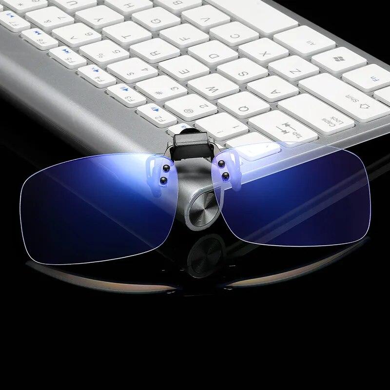 Clip On Anti Blue Light Glasses for Women Men Clear Computer Phone Eyewear Fashion Flip Up Blue Ray Blocking