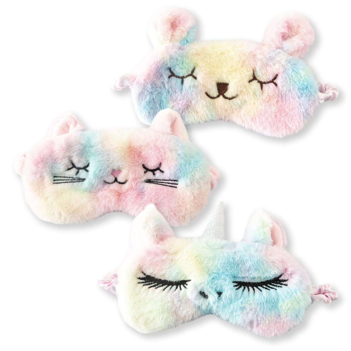 

ENN LLC Eye Cute Eye Pillow for Animal Set of 3 Mask, Sleeping, Design, (Cat, Rabbit, Unicorn)