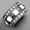 Punk Fashion Women'S And Men'S Retro Bracelets, Studded Chains, Pu Leather, Daily Party Performances, Wearing Halloween Gifts