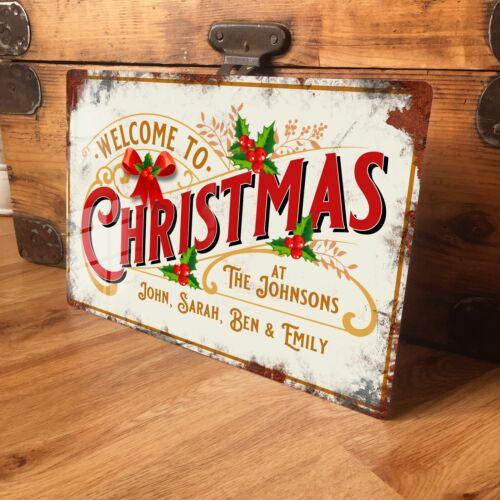 Personalised Christmas Metal Sign Plaque Vintage Retro Decoration  8x12 inchAluminum 30x40cm(11.8x15.7inch)