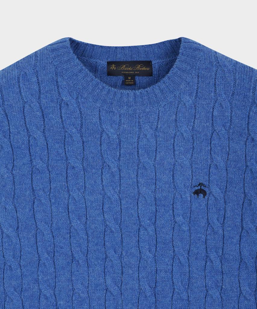 BROOKS BROTHERS Shetland Cable Pullover Sweater (Blue) (Bbwrmog421)