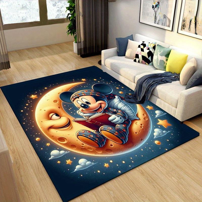 1pc Mickey Pattern Area Rug Soft Flannel Floor Mat for Living Room,Office,Bedroom and Carpet,Sofa Coffee Table Floor Mat