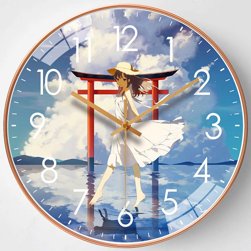 10-inch 25cm Creative Golden Elk Living Room Wall Clock Simple Wall Quartz Clock Internet Celebrity Silent Clock Watch