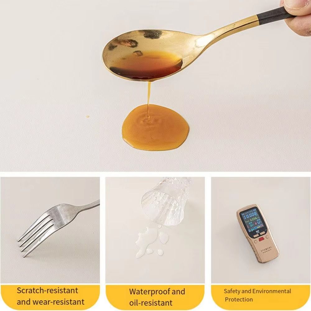 Oil Proof Round Table Cover PU Leather Elastic Table Cover Table Protector  Restaurant Use