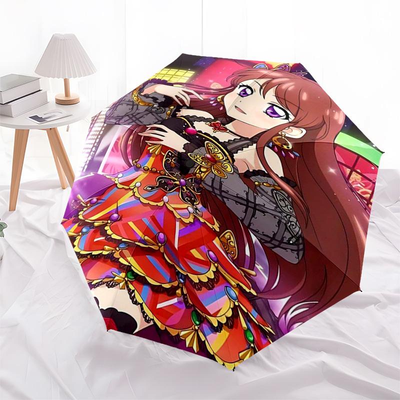 

1pc Rainbow Princess Outdoor Umbrella - Automatic Opening/Closing, Portable 3-Fold Design with Iron Frame, Perfect Gift for Fans, Travelers, Daily Use