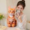 Realistic 3D Cat Plush Pillow Soft Cartoon Simulation Cat Stuffed Doll Kawaii Plush Animals Kitten Toy Sofa Cushion Sweet Gift