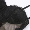 Frauen Spitze Mesh Mesh Spleißen Fisch Knochen Schlank Kleine Weste Freigelegtes Schlüsselbein mit Brust Pad Perspektive Hosenträger Tops