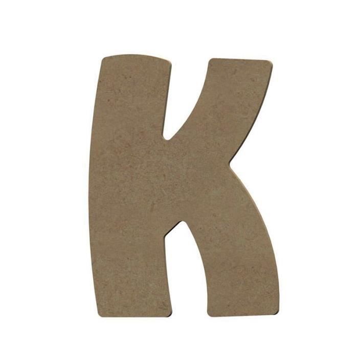 Lettre en bois MDF à décorer - Marque - 8 cm x 6 mm - Objet décoratif - Blanc