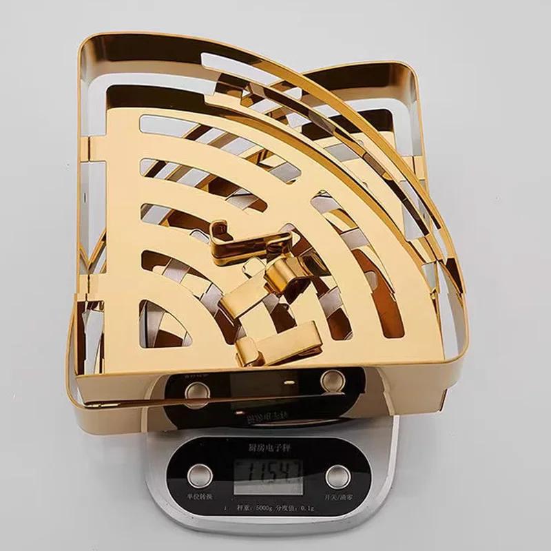 304 stainless steel golden triangle bracket corner bracket bathroom triangle storage rack toilet wall bracket bath accessories
