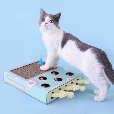 Corrugated Paper Cat Hitting Hamster Interactive Durable Cat Scratching Board Entertaining Integrated Cat Scratcher Cardboard