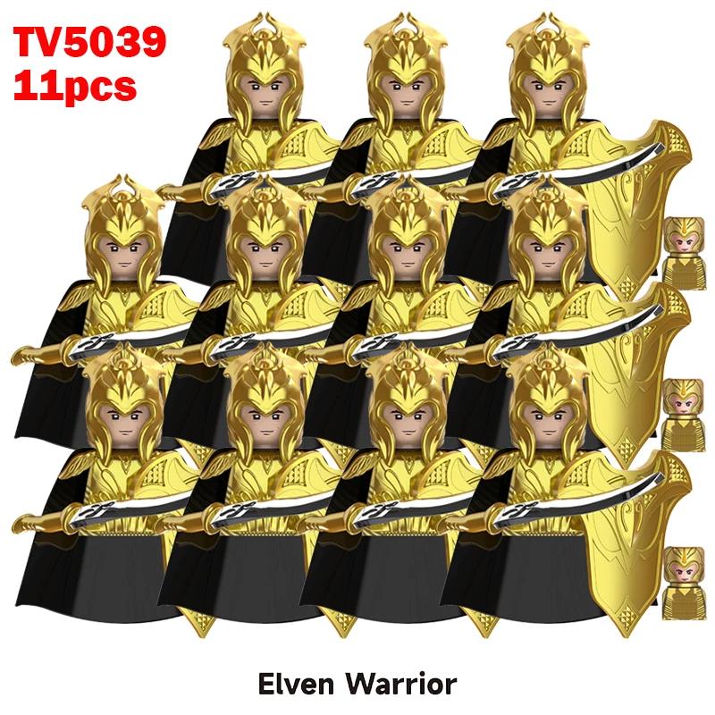11pcs Medieval Elf Figures Orc Army Soldiers Vargr Raider Knights Building Blocks Bricks DIY Assemble War Toy Gifts for Kids Boy