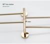 Rotatable Gold Foldable Copper Towel Rack - Punch-Free Multi-Bar for Bathroom