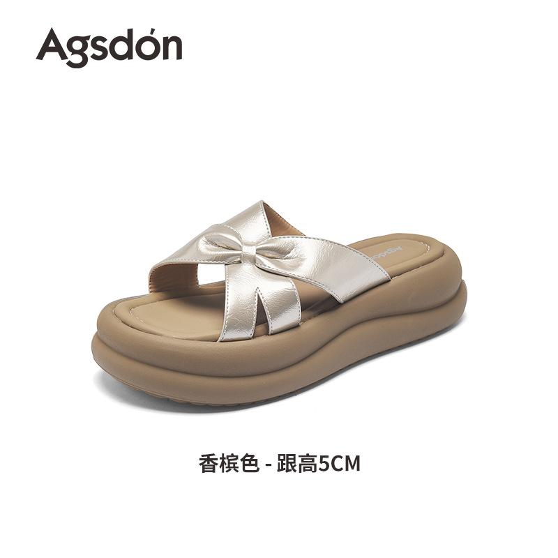 Augustine Slippers Women's Outer Wear Summer 2025 New Thick-soled Huge Good-looking, Not Tired, Sandals Are Beautiful with Skirts
