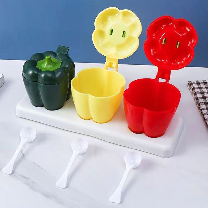1Pc Plastic Creative Seasoning Jar Container Spice Rack Organizer Outdoor Camping Seasoning Bottle Kitchen Gadget Set