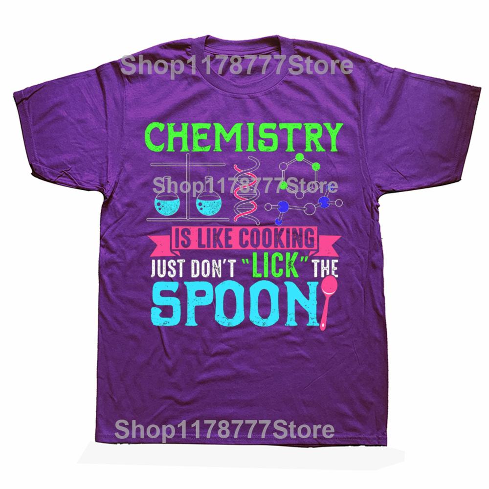 

Chemistry Like Cooking Dont Lick Spoon Shirt Funny Science T Shirts Birthday Gifts Men Fashion Casual Loose Oversized T Shirt 4XL