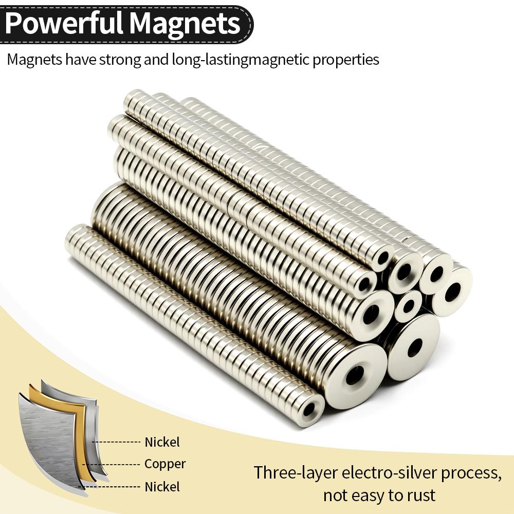 N35 Super Strong Neodymium Magnet NdfeB Permanent Magnetic Imanes Round With Holes Powerful Magnets Refrigerator Magnet