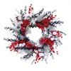 Festive Christmas Wreath with Pinecones - Red & White Door Decor for Indoor/Outdoor Use, Featuring Holly, Berries