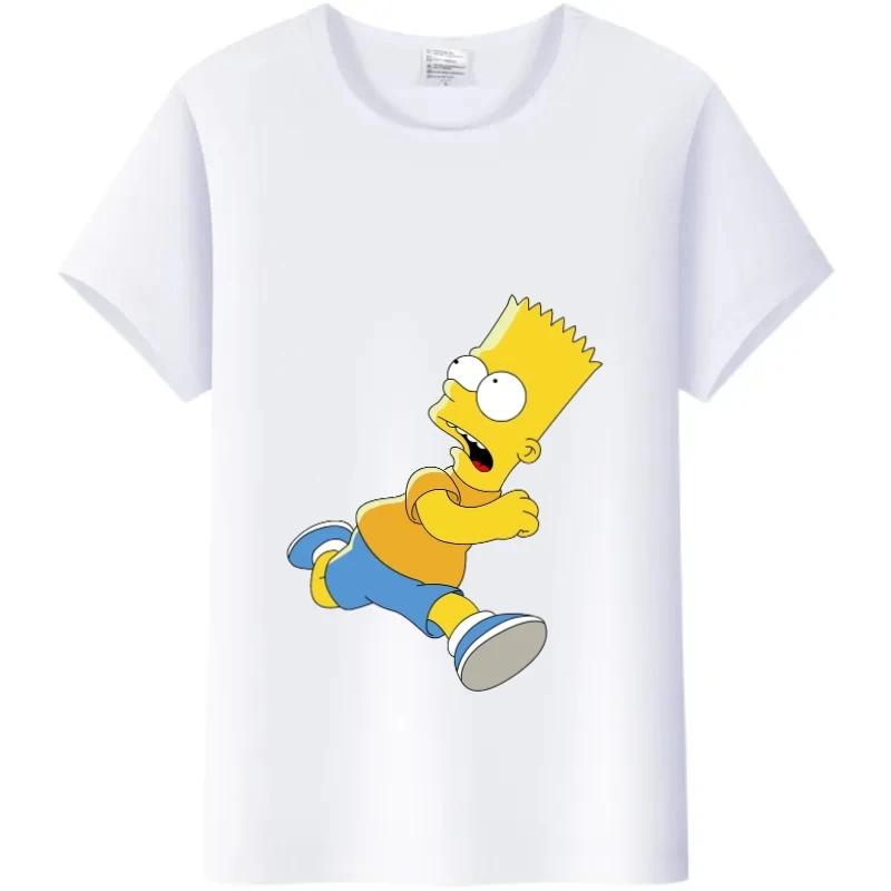 Casual Disney Cartoon Simpson Harajuku T-shirt Summer Blouses Ladies Men White Tees Tops Short Sleeve Blouses Women 90S Tshirt