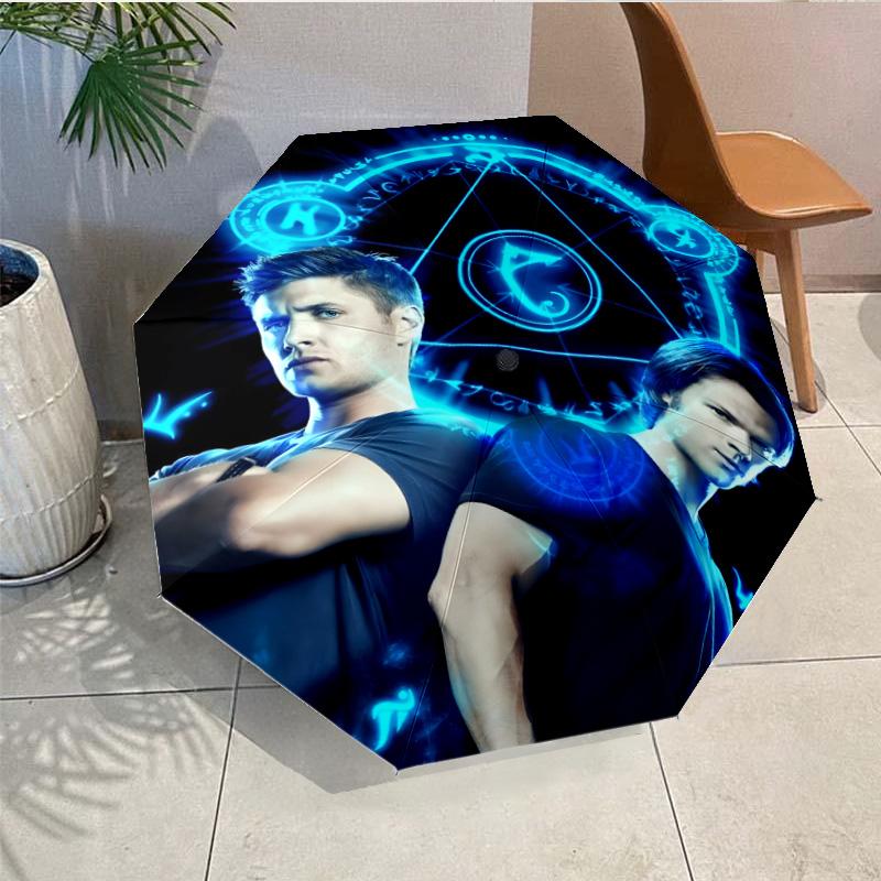 Natural Brother Umbrella Folding Umbrella, Automatic Umbrella 8-Frame for Travel, Camping Use Gift for Halloween Christmas
