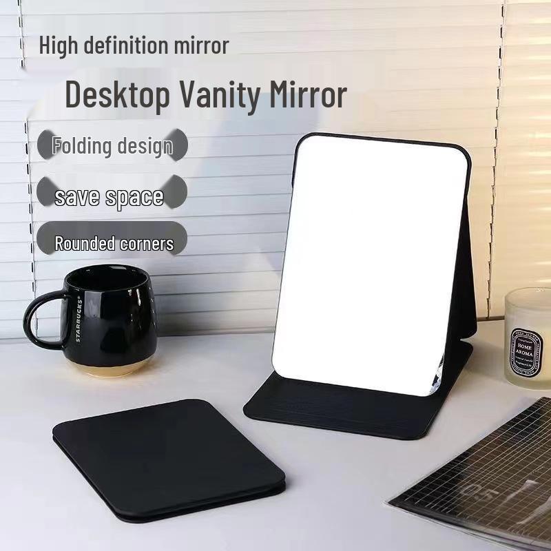Ultra-Clear Portable Folding Mirror for Desk or Dormitory Use