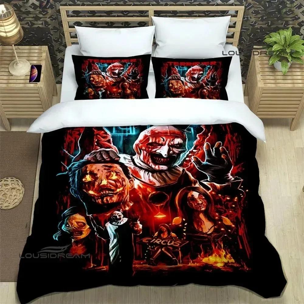 

Terrifier Horror Bedding Set 3D Printed Suitable For Bedroom Duvet Cover Set With Pillowcases Kids Home Textile EU Single(135*200cm)3pcs