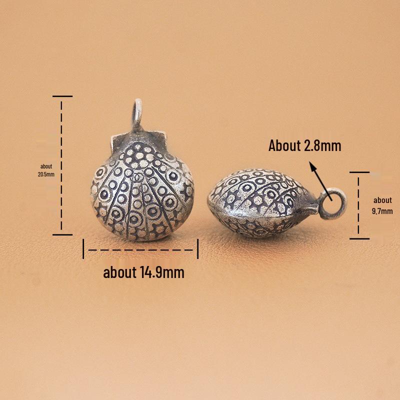Thai Handmade Retro Silver Tassel Shell Bracelet Necklace Pendant for Women