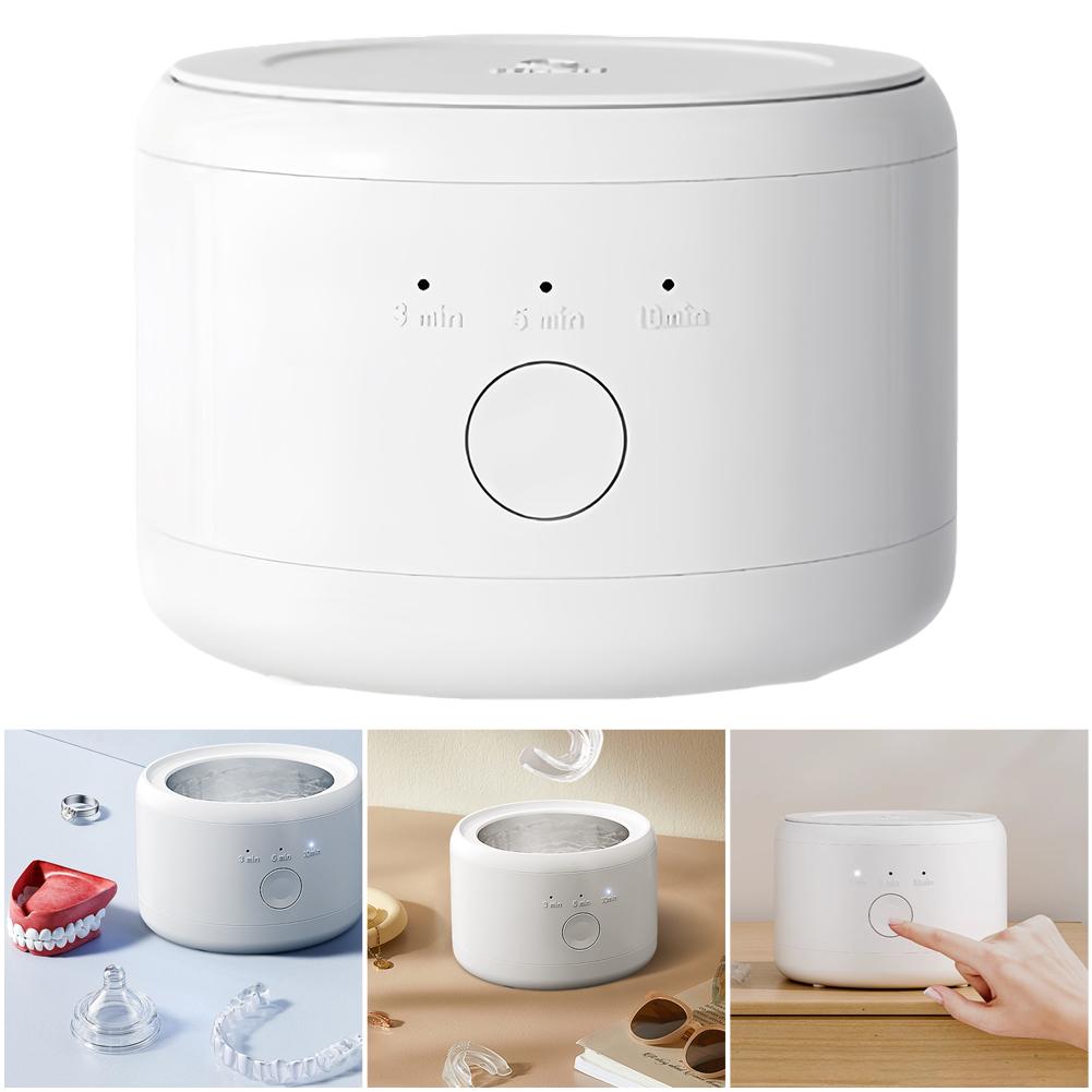 Ultraschall Hochfrequenz Vibrationsreiniger Ein-Knopf-Bedienung Automatisches Reinigungsgerät 3 Geschwindigkeiten Timing für Zuhause Büro Reise