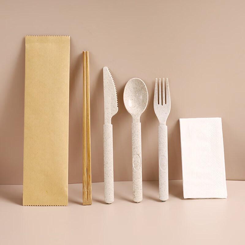 Degradable Wheat Straw Disposable Cutlery Set
