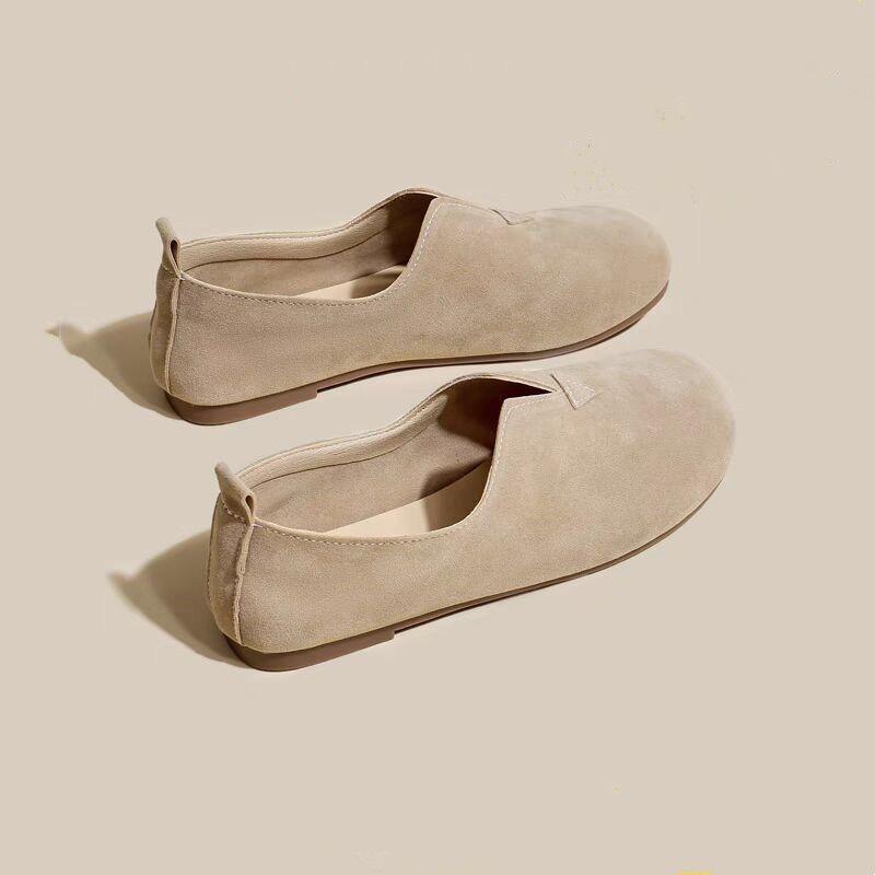 Shoes for Women Round Toe Slip-on Spring and Autumn Woman Flats Stylish Y2k with Discount Korean Style Sale Wholesale Chic Point