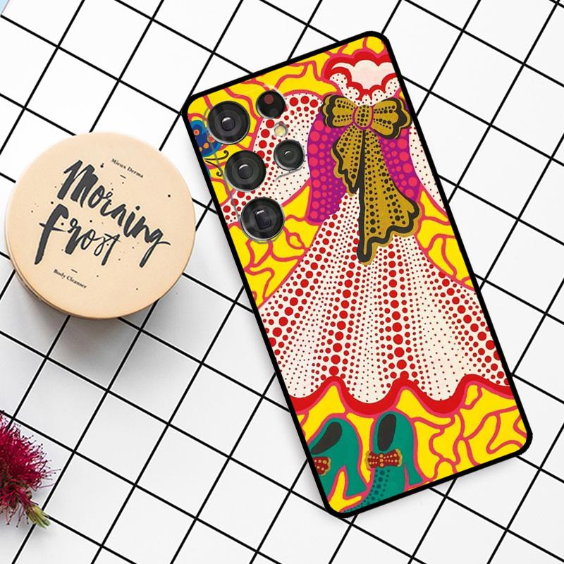 KUSAMA Art Case For Samsung Galaxy S25 Ultra S20 S21 S22 S23 S24 Ultra S9 S10 Plus S25 FE Phone Cover