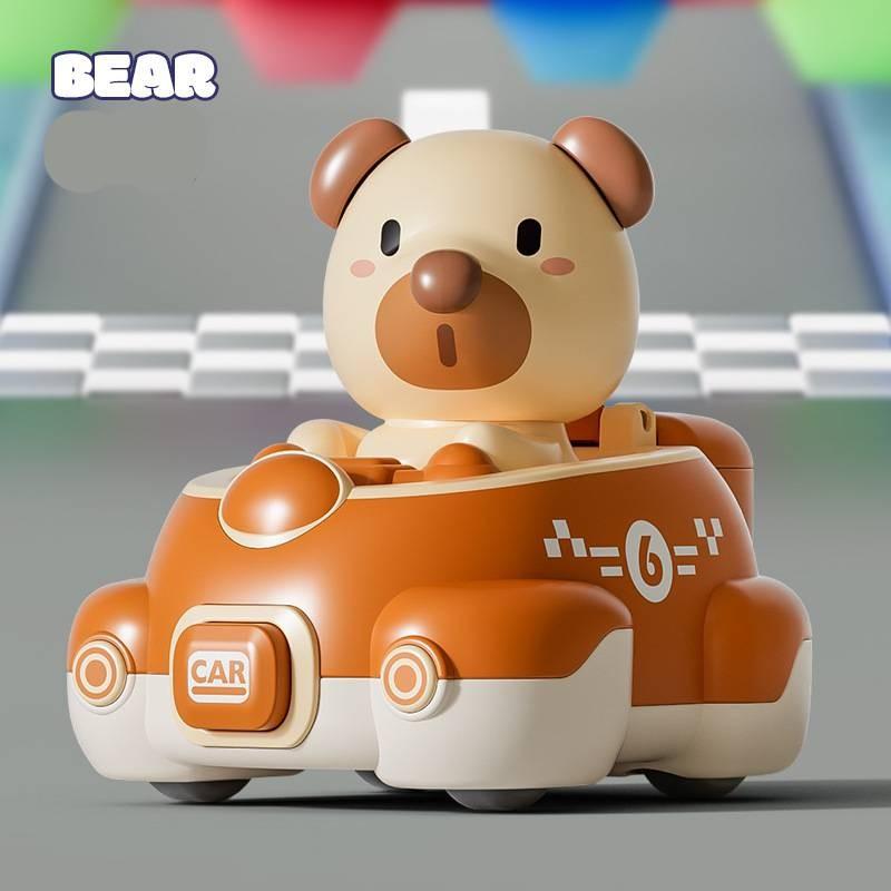 Cartoon Bear Collision Catapult Inertia Toy Car For Kids Development And Fun