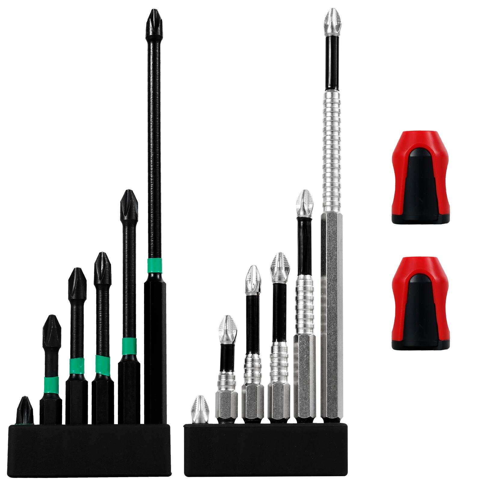

14Pcs Screwdriver Drill Bit Set Magnetic Screwdriver Bit Set Alloy Steel Antislip Screwdrivers Bits with Storage Strip for Metal