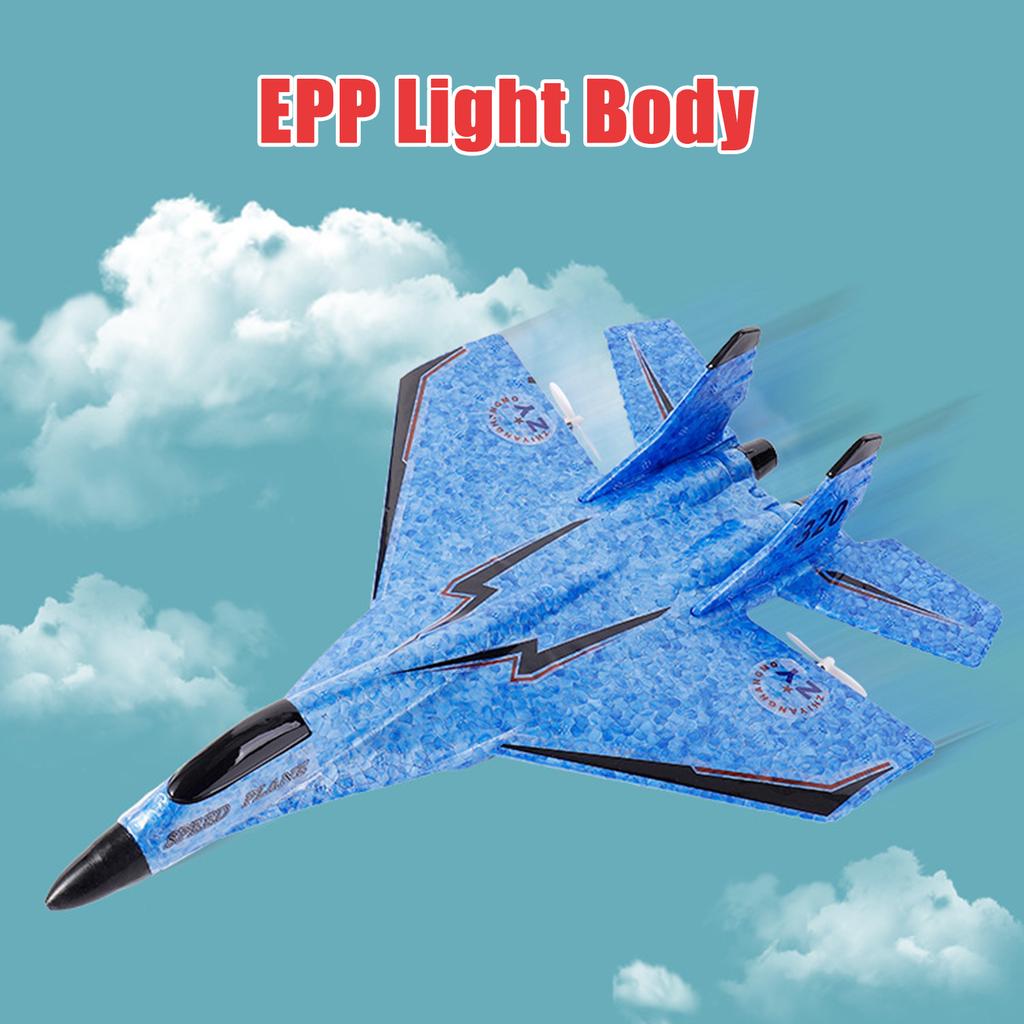 RC Airplane with LED Light Model Aircrafts EPP Foam Fighter Rechargeable Anti-collision Silicone Heads Gliding Airplane