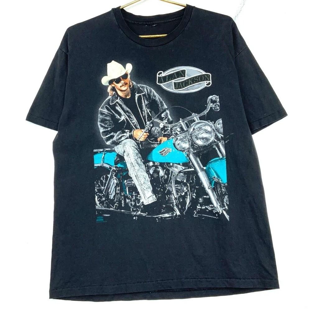 Country Cowboy Alan Jackson Motor Shirt Black Unisex S5XL SN86 Unisex T-Shirt XL