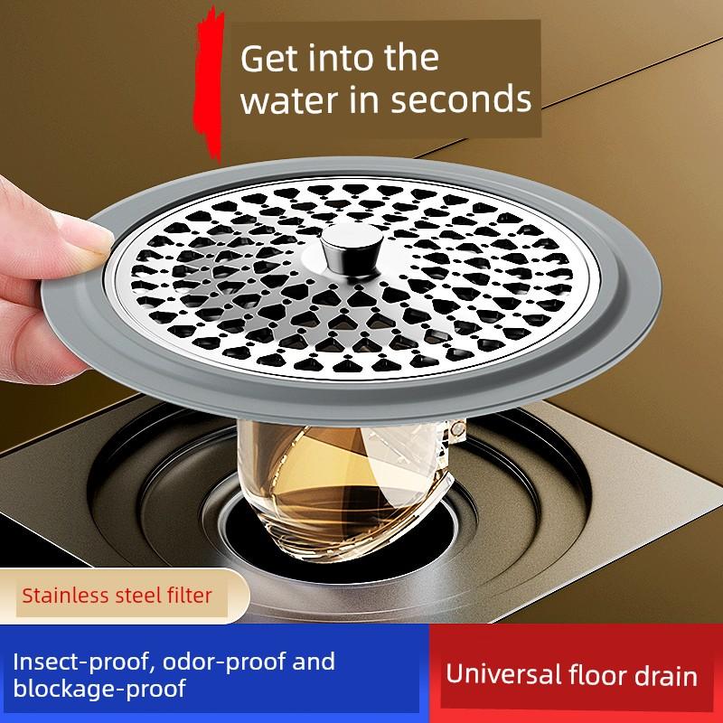 Anti-Odor Floor Drain Core, Universal for Bathrooms, Insect-Proof Hair Filter, Anti-Odor Device for Drain Pipes, Sealing Cover