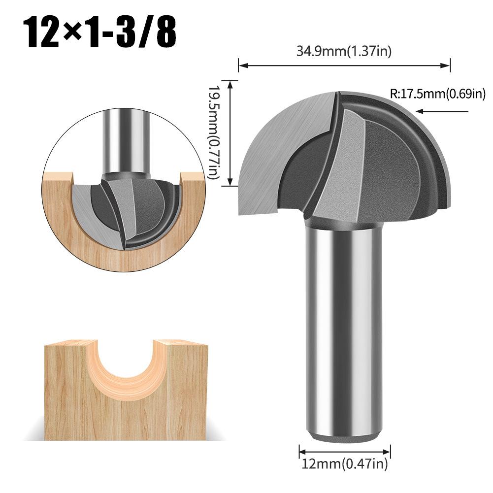 6 Handle 12 Handle Slotting Knife Bottom Digging Knife Woodworking Round Bottom Knife, Engraving Machine, Trimming Machine Knife Head Round Bottom