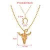 Bullhead Ring Clasp Beaded Necklace Trendy Clip Chain Design for Women & Girls-Party Gift Jewelry Made In China