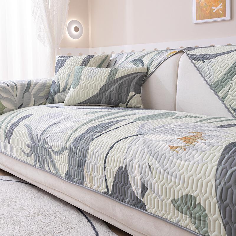 Sofa Cushion Summer Ice Silk Mat Non-Slip Mat Cool Summer Sofa Cover Cover Cloth