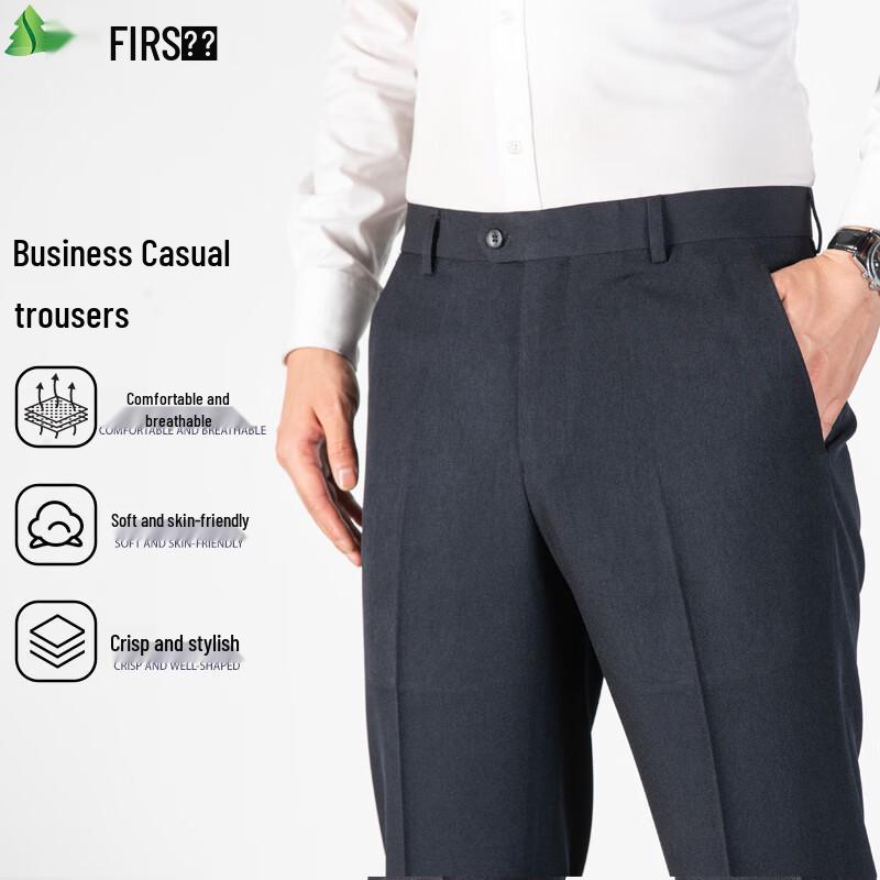 

FIRS Men s Anti-Wrinkle Stretch Thickened Straight-Leg Dress Pants 36