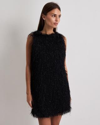 Flauschiges Minikleid mit Lurex LEFON 111634 36 schwarz