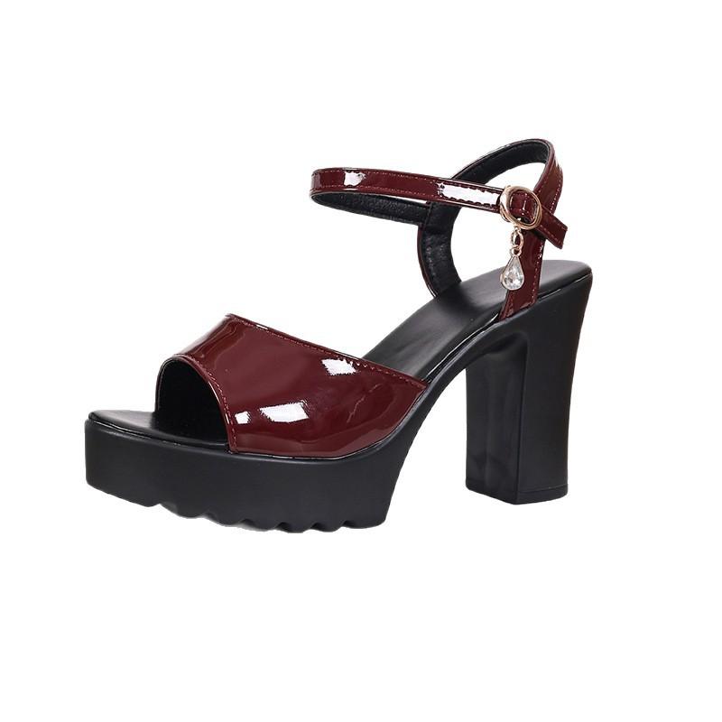 New Style Shoes - Fish-mouth Thick-soled and Wide-heel Versatile High-heeled Sandals