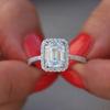 5ct Simulated Zircon Princess Cut Ring for Women Elegant Engagement Wedding Band