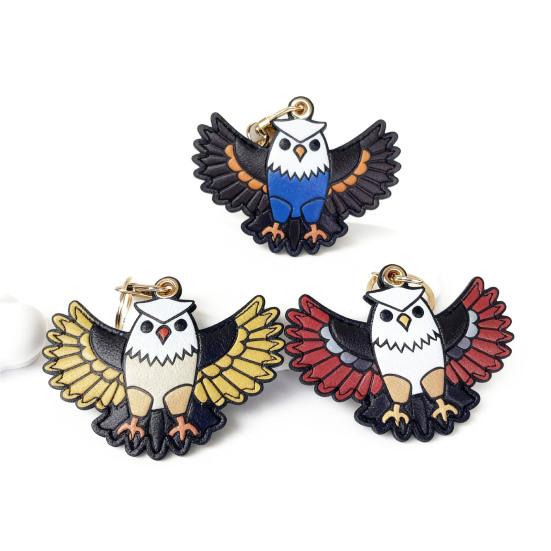 Keychain Pendant Cartoon Eagle Shape Key Holder Imitation Leather Access Control Card Holder School Bag Protective