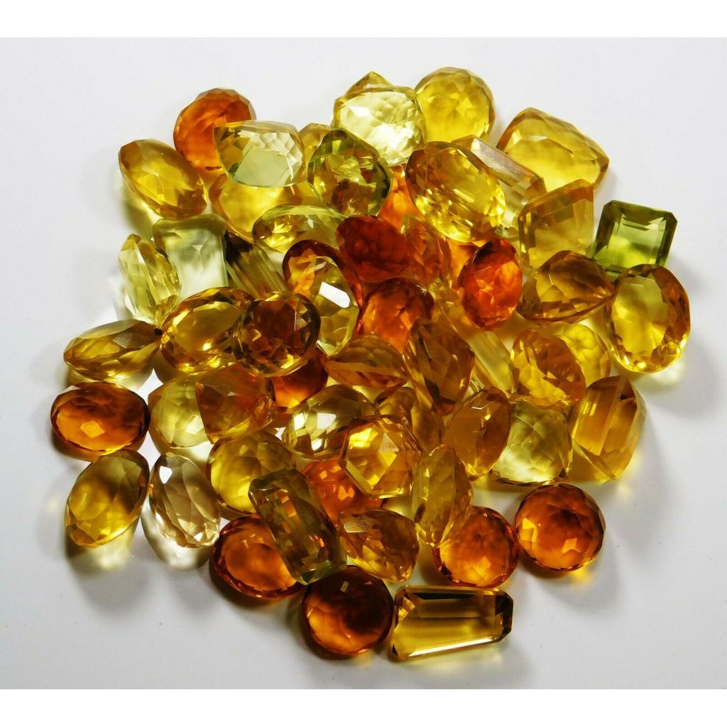 100 Ct Natural Citrine Gemstone Lot Yellow Mix Color & Shape Loose Lot