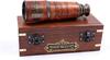 Marine Telescope Nautical Antique Solid Brass Pirate Spyglass 16 Inch Wooden Box