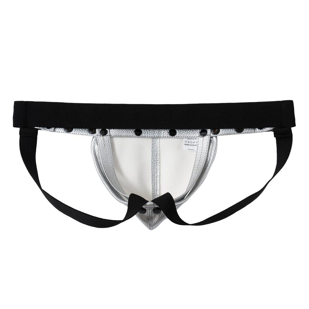 Jockstraps JOCKMAIL One Size Specification Adjustable Waist Size G-string Imitation Leather Removable Scrotal Pouch Fashionable Men's Thong Underwear